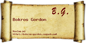 Bokros Gordon névjegykártya
